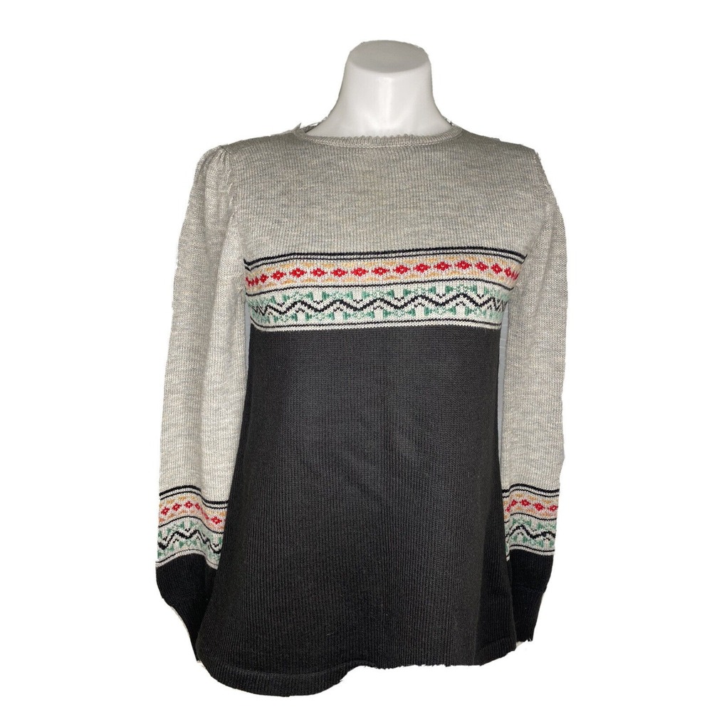 Vintage Fair Isle Sweater Large Nordic Grandpa Knit‎ Cozy Winter